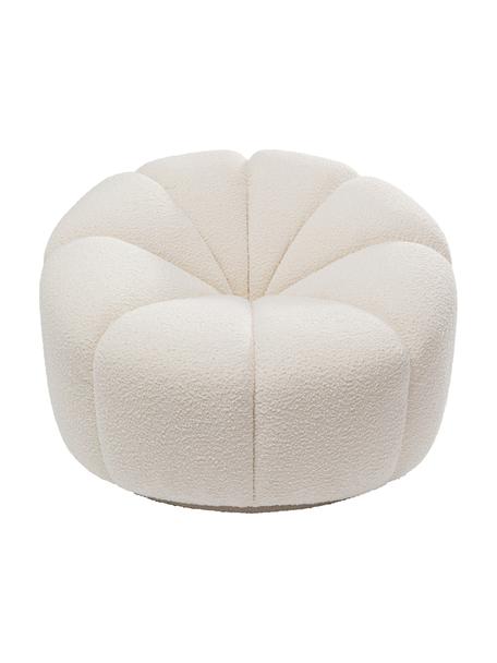 Bouclé fauteuil Peppo Lounge, Frame: multiplex, Bouclé wit, Ø 97 x H 70 cm