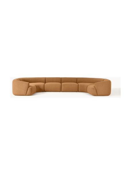 Canapé lounge modulable XL en bouclette Sofia, Bouclette brun clair, larg. 450 x prof. 231 cm