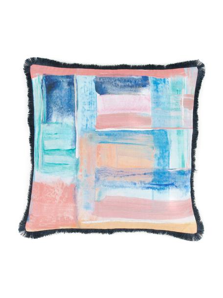 Povlak na polštář v akvarelovém vzhledu s třásněmi Colori, Více barev, Š 50 cm, D 50 cm