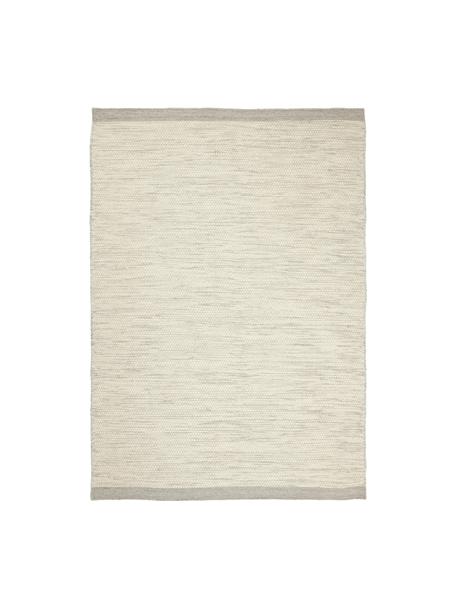 Handgewebter Wollläufer Asko, meliert, Flor: 90 % Wolle, 10 % Baumwoll, Beige, B 70 x L 140 cm (Grösse XS)