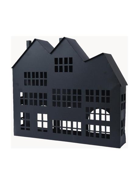 Waxinelichthouder Sweet Home, Gecoat ijzer, Zwart, B 42 x H 37 cm