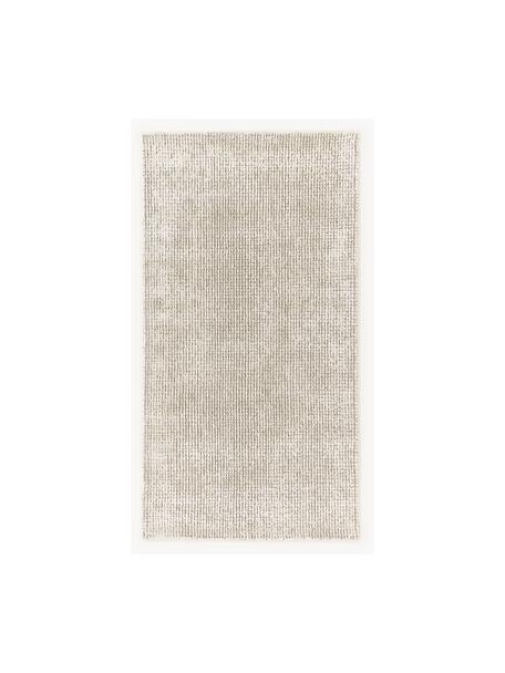 Tapis à poils ras tissé à la main Mansa, 56 % laine certifiée RWS, 44 % viscose, Beige, blanc crème, larg. 80 x long. 150 cm (taille XS)