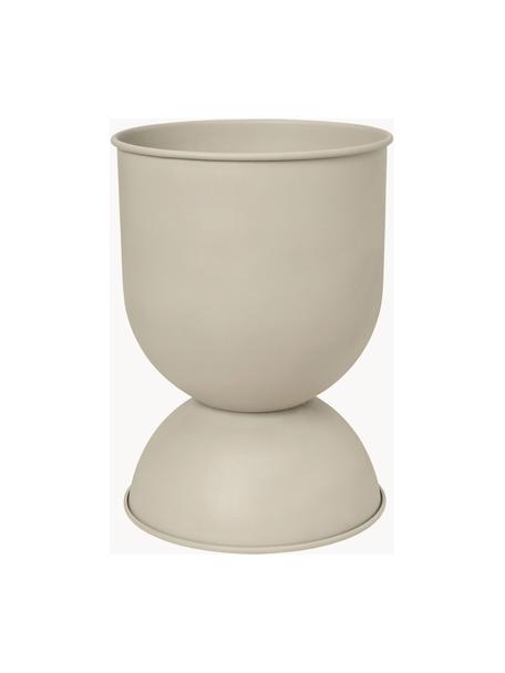 Cache-pot Hourglass, haut. 73 cm, Fer, enduit, Beige clair, mat, Ø 50 x haut. 73 cm