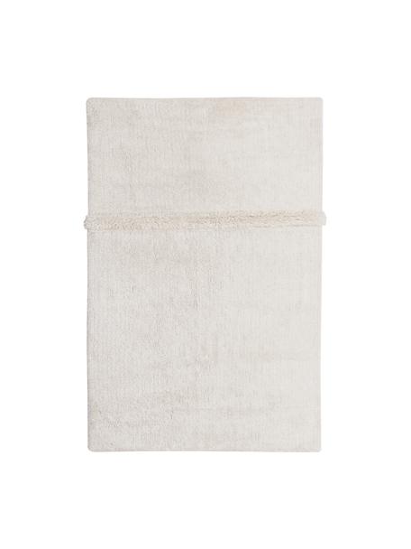 Tappeto in lana bianca lavabile fatto a mano Tundra, Retro: cotone riciclato Nel caso, Bianco, Larg. 80 x Lung. 140 cm (taglia XS)