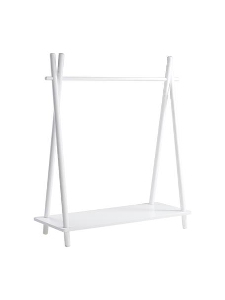 Dětská dřevěná šatní tyč Alicante, Borovicové dřevo, MDF deska (dřevovláknitá deska střední hustoty), Bílá, Š 100 cm, V 117 cm
