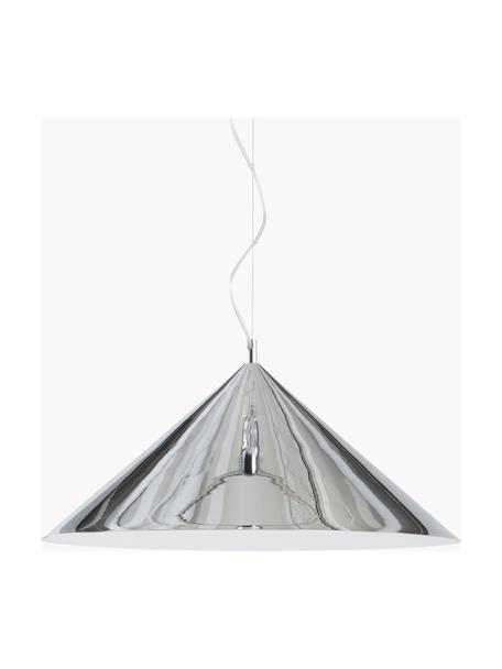 Veľká závesná lampa Piaf Krom, Odtiene striebornej, Ø 60 x V 26 cm