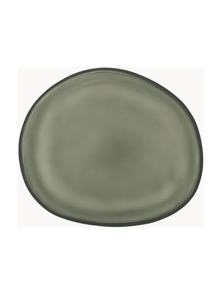 Platos pan artesanal de vidrio reciclado Frost, 4 uds., Vidrio reciclado, Caqui, semitransparente, L 18 x An 15 cm