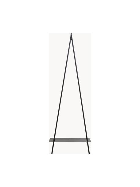 Tringle à vêtements avec tringle and étagère Ravi, Métal, revêtement par poudre, Noir, larg. 64 x haut. 180 cm