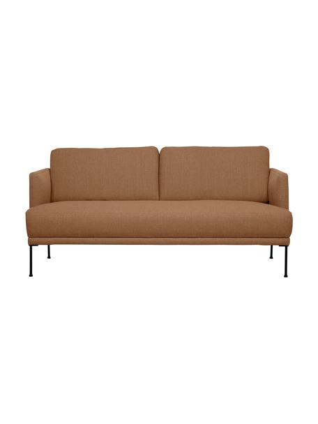 Sofa Fluente (2-Sitzer) mit Metall-Füßen, Bezug: 100% Polyester Der strapa, Gestell: Massives Kiefernholz, FSC, Füße: Metall, pulverbeschichtet, Webstoff Nougat, B 166 x T 85 cm