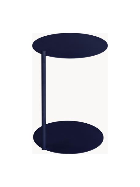Kulatý odkládací stolek z kovu Ande, Ocel s práškovým nástřikem, Tmavě modrá, Ø 40 cm, V 55 cm