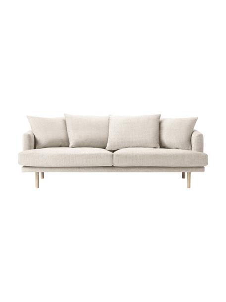 Divano 3 posti Adrian, Rivestimento: 47% viscosa, 23% cotone, , Struttura: compensato, Piedini: legno di quercia oliato, Tessuto beige, Larg. 214 x Alt. 79 cm