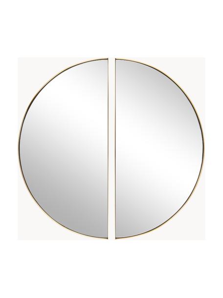 Miroir mural double Selena, 2 élém., Couleur dorée, Ø 72 cm