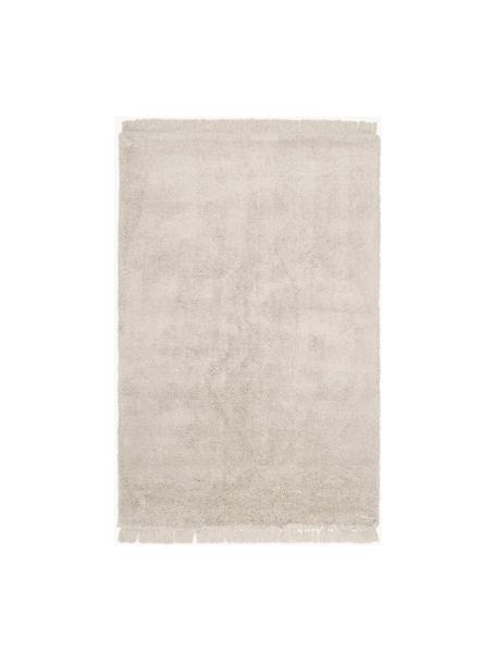 Flauschiger Hochflor-Teppich Dreamy mit Fransen, 100 % Polyester, Beige, B 300 x L 400 cm (Grösse XL)