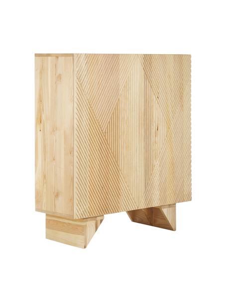 Highboard Louis aus massivem Eschenholz mit Türen, Korpus: Massives Eschenholz, lack, Eschenholz, B 100 x H 120 cm