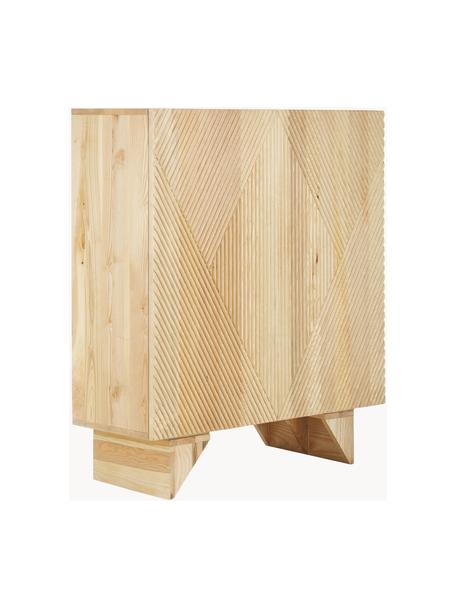 Credenza alta in legno di frassino massiccio con ante Louis, Legno di frassino, Larg. 100 x Alt. 120 cm