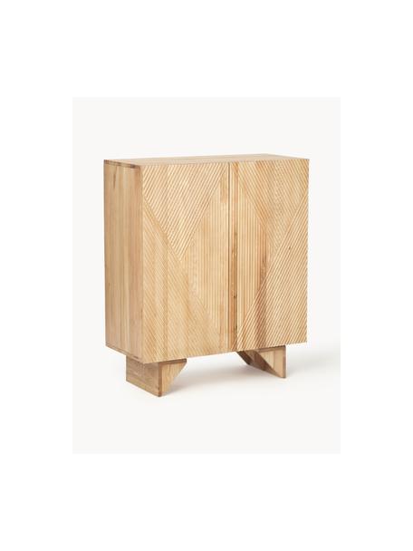 Credenza alta in legno di frassino massiccio con ante Louis, Legno di frassino, Larg. 100 x Alt. 120 cm
