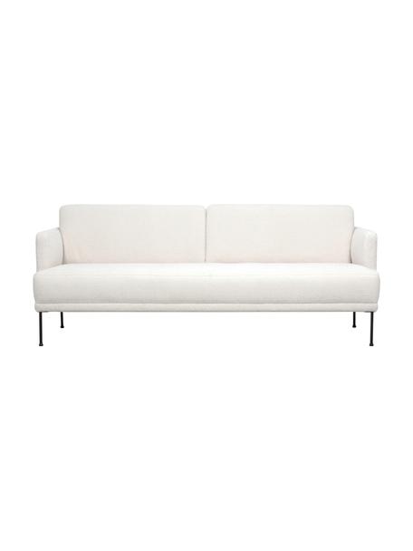 Sofa Teddy z metalowymi nogami Fluente (3-osobowa), Tapicerka: 100% poliester (Teddy) Dz, Stelaż: lite drewno sosnowe z cer, Nogi: metal malowany proszkowo, Kremowobiały Teddy, S 196 x G 85 cm