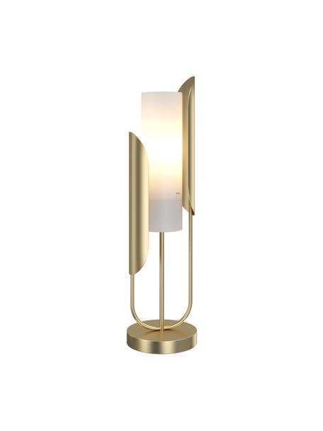 Lámpara de mesa Сipresso, Pantalla: vidrio, Cable: plástico, Dorado, blanco, Ø 20 x Al 75 cm