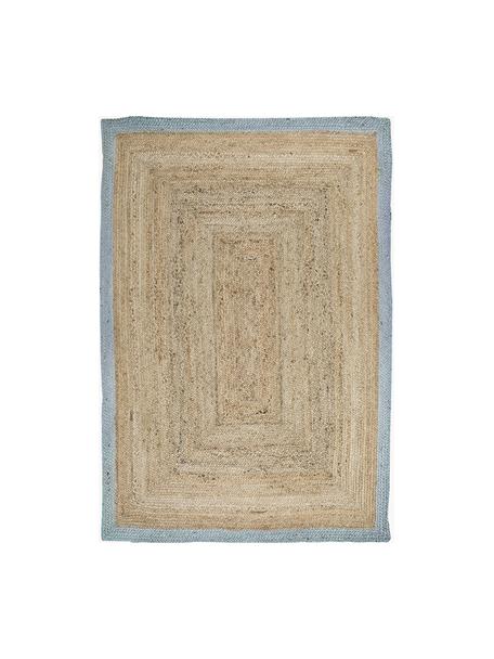 Tappeto in iuta fatto a mano Shanta, 100% juta, Marrone, grigio azzurro, Larg. 120 x Lung. 180 cm (taglia S)