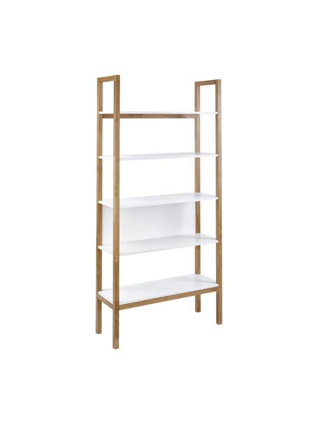 Regál s rámem z dubu Farringdon, Bílá, dubové dřevo, Š 90 cm, V 185 cm