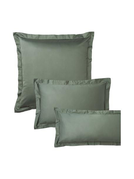 Poszewka na poduszkę z satyny bawełnianej Premium, Ciemny zielony, S 40 x D 80 cm