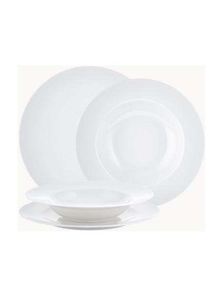 Sada nádobí z porcelánu For Me, pro 4 osoby (8 dílů), Porcelán, Tlumeně bílá, Sada s různými velikostmi