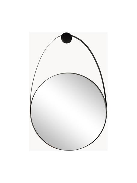 Nástenné zrkadlo s čiernym kovovým rámom Kieran, Čierna, Š 46 x V 68 cm