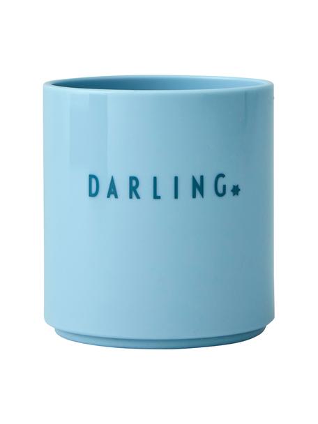 Kinderbeker Mini Favourite met verschillend opschrift aan de voor- en achterzijde, Tritan (kunststof), BPA-, BPS- en EA-vrij, Blauw (Darling), Ø 7 x H 7 cm, 150 ml