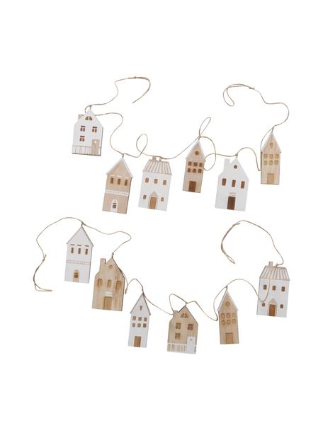 Girlanden-Set Nordy, 2-tlg., 125 cm, Sperrholz, Jute, Braun, Weiß, L 125 cm