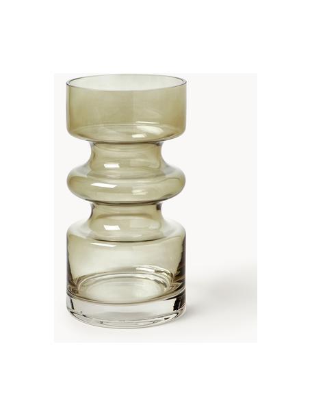 Mundgeblasene Glas-Vase Clea, H 18 cm, Glas, Grün, Ø 10 x H 18 cm