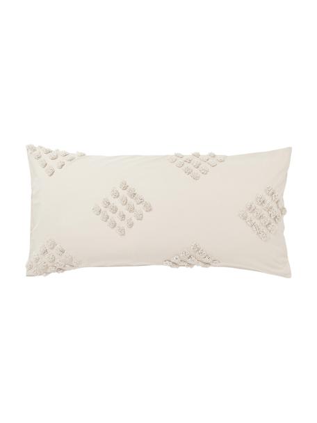 Poszewka na poduszkę z perkalu z tuftowaną dekoracją Fia, 2 szt., Beżowy, S 40 x D 80 cm