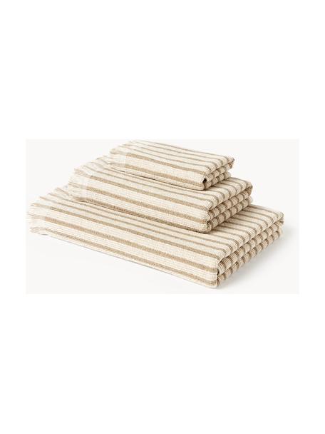 Set de toallas Irma, tamaños diferentes, Beige, Set de 3 (toalla tocador, toalla lavabo y toalla ducha)