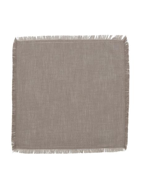 Servilletas de tela con flecos Henley, 2 uds., 100% algodón, Greige, An 45 x L 45 cm