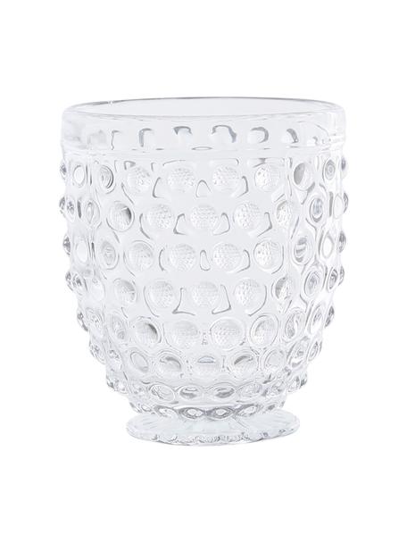 Bicchiere acqua con motivo strutturato Perloa 6 pz, Vetro, Trasparente, Ø 9 x Alt. 11 cm