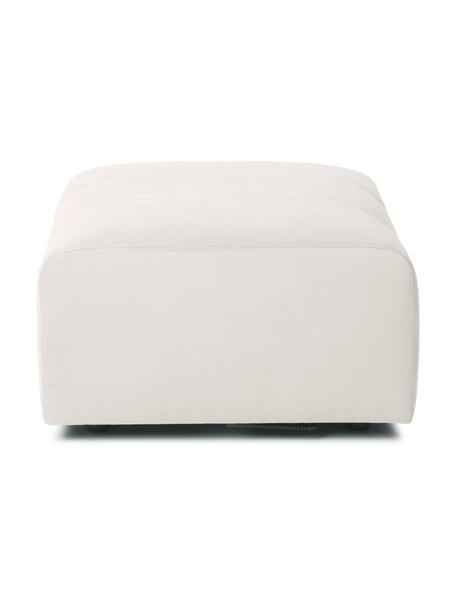 Poggiapiedi da divano in tessuto bianco crema Lena, Rivestimento: tessuto (88% poliestere, , Struttura: legno di pino, legno lami, Piedini: plastica, Tessuto bianco, Larg. 76 x Alt. 44 cm
