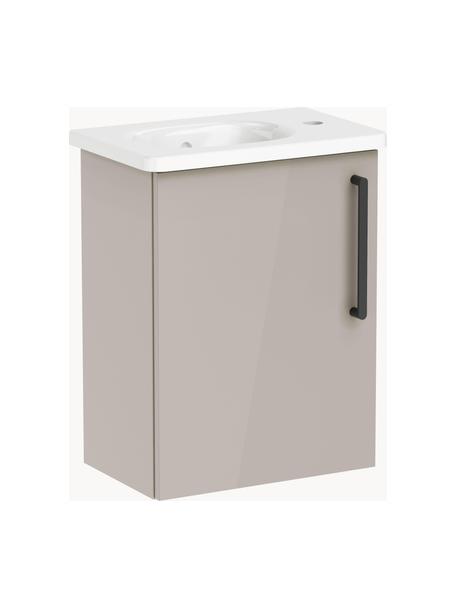 Lavabo con mobiletto Orna, Larg. 45 cm, Maniglie: metallo rivestito, Beige, Larg. 45 x Alt. 58 cm