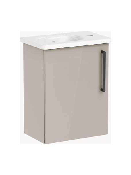 Lavabo con mobiletto Orna, larg. 45 cm, sinistra, Maniglie: metallo rivestito, Greige, Larg. 45 x Alt. 58 cm