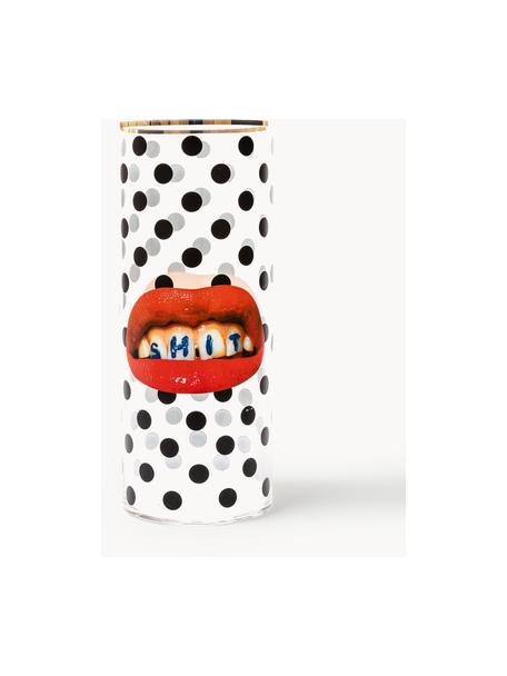 Glas-Vase Toiletpaper, H 50 cm, Vase: Glas, Rand: Gold, Toiletpaper, Ø 20 x H 50 cm