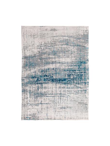 Alfombra Griff, estilo vintage, Parte superior: 85% algodón, 15% poliéste, Reverso: mezcla de algodón, recubi, Tonos azules y grises, An 80 x L 150 cm (Tamaño XS)
