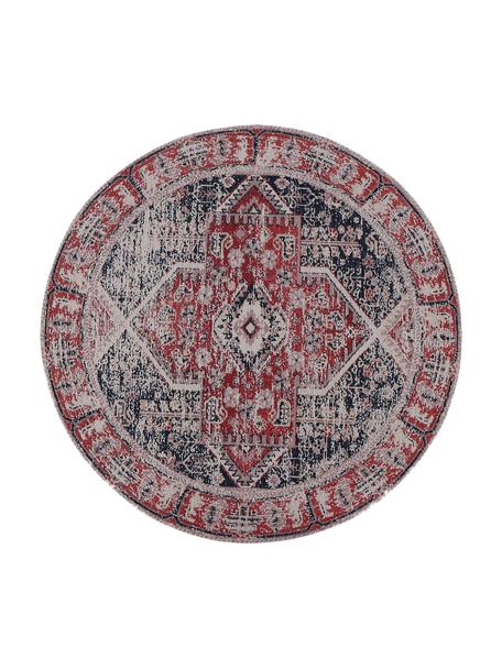 Okrúhly ženilkový koberec vo vintage štýle Toulouse, Červená, Ø 200 cm (veľkosť L)