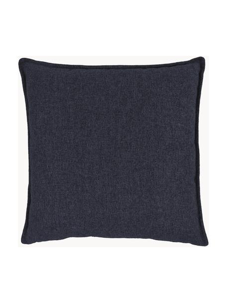 Cuscino arredo Lennon, Rivestimento: 100% poliestere, Tessuto blu scuro, Larg. 60 x Lung. 60 cm