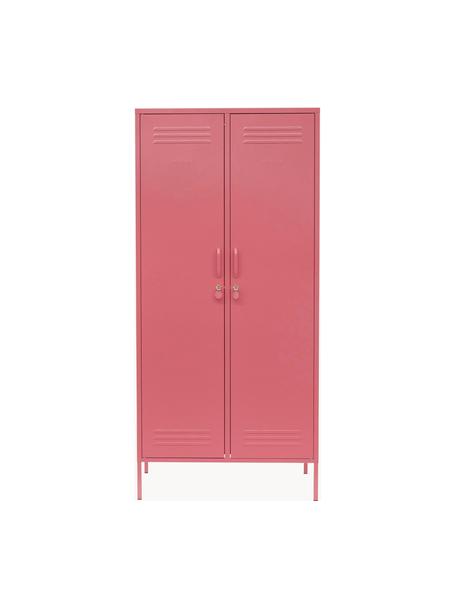 Malá šatníková skriňa The Twinny, Oceľ s práškovým náterom, Staroružová, Š 85 x V 183 cm