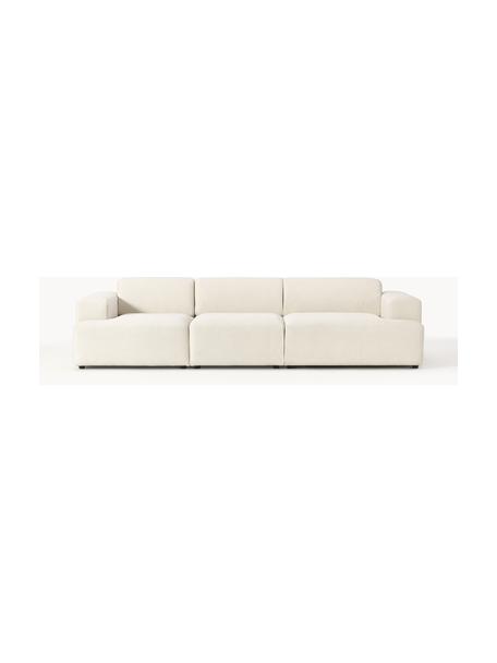 Bank Melva (4-zits), Bekleding: 100% polyester Met 115.00, Frame: massief grenen- en sparre, Poten: kunststof, Geweven stof gebroken wit, B 319 x D 101 cm