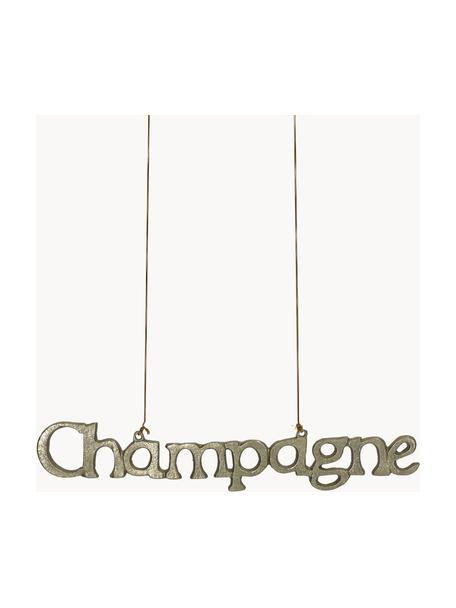 Kerstboomhanger Champagne, Gecoat metaal, Goudkleurig, B 27 x H 5 cm
