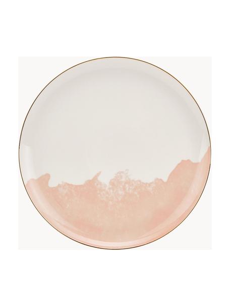 Platos llanos de porcelana Rosie, 2 uds., Porcelana, Blanco, rosa, Ø 26 x Al 2 cm
