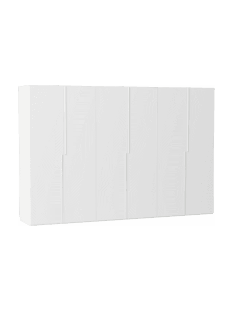 Szafa modułowa Leon, 6-drzwiowa, różne warianty, Korpus: płyta wiórowa pokryta mel, Biały, W 200 cm, Basic