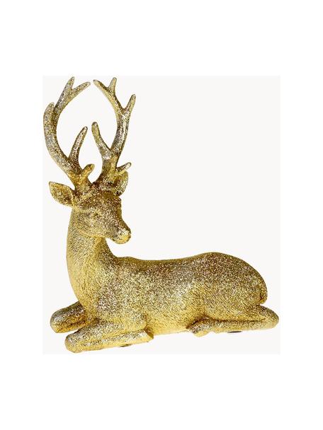 Figura decorativa ciervo Laren, Poliresina, Dorado, An 20 x Al 22 cm