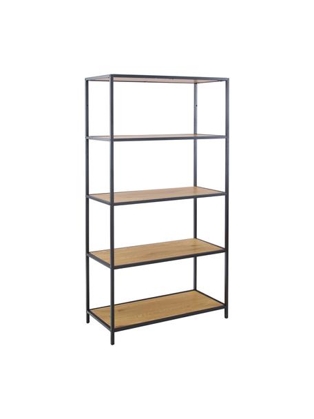 Étagère bois et métal Seaford, Chêne sauvage, noir, larg. 77 x haut. 150 cm
