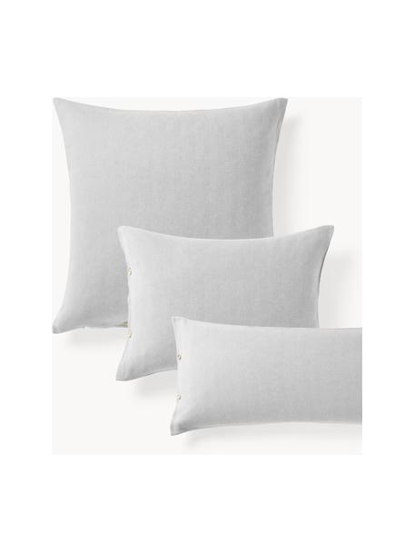 Funda de almohada de franela Wanda, Gris claro, An 50 x L 70 cm