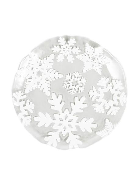 Servírovací talíř Flocon, Sklo, Transparentní, bílá, Ø 21 cm